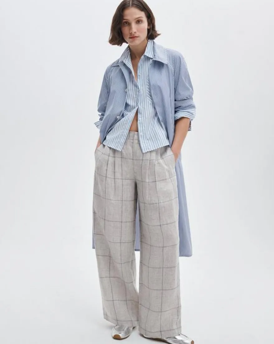 Chappell Plaid Linen Pants
