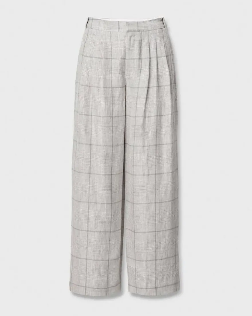 Chappell Plaid Linen Pants