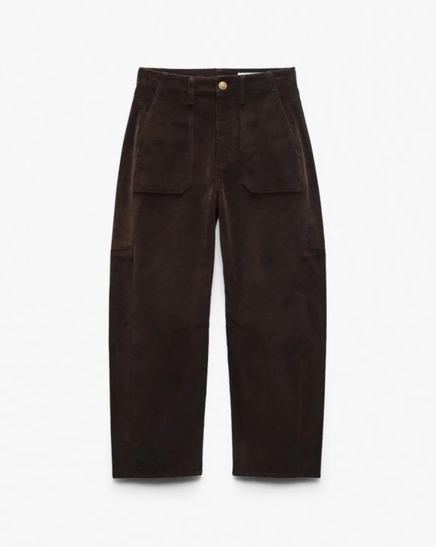 Charlie Ankle Barrel Corduroy Pants