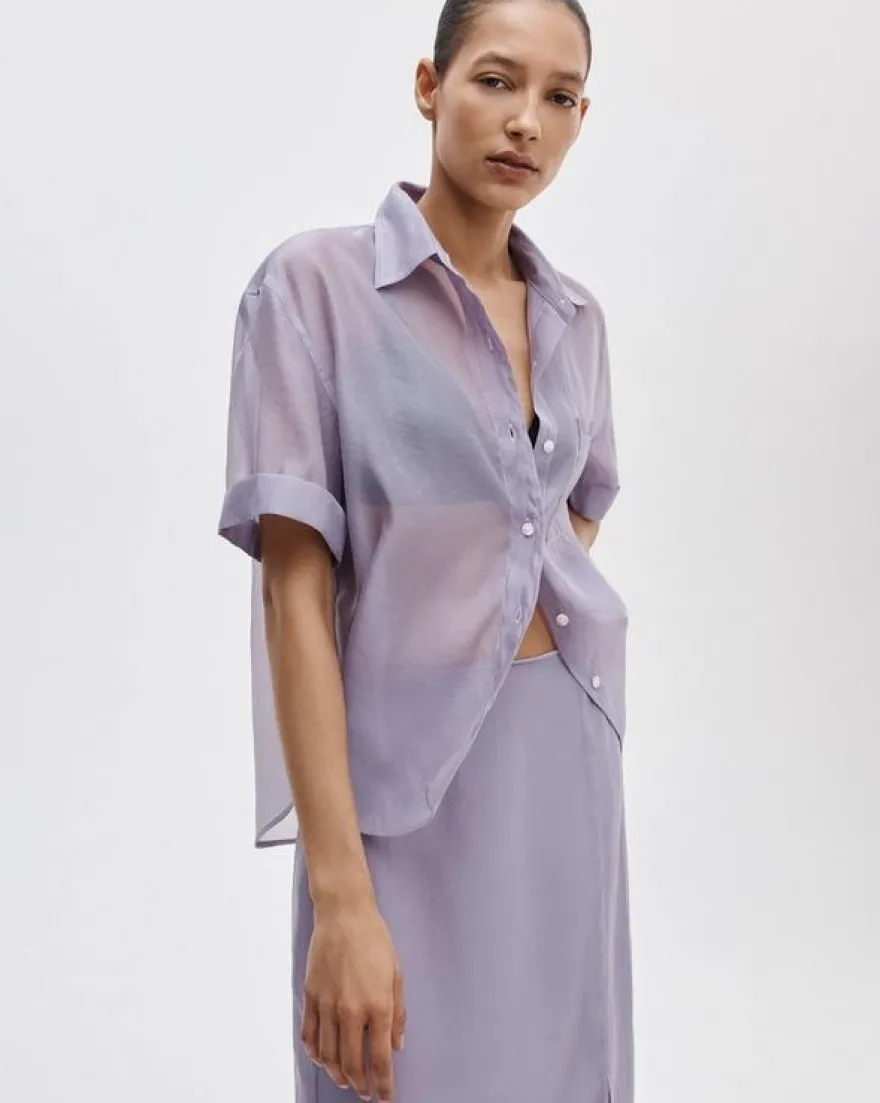 Connie Organza Short-Sleeve Shirt