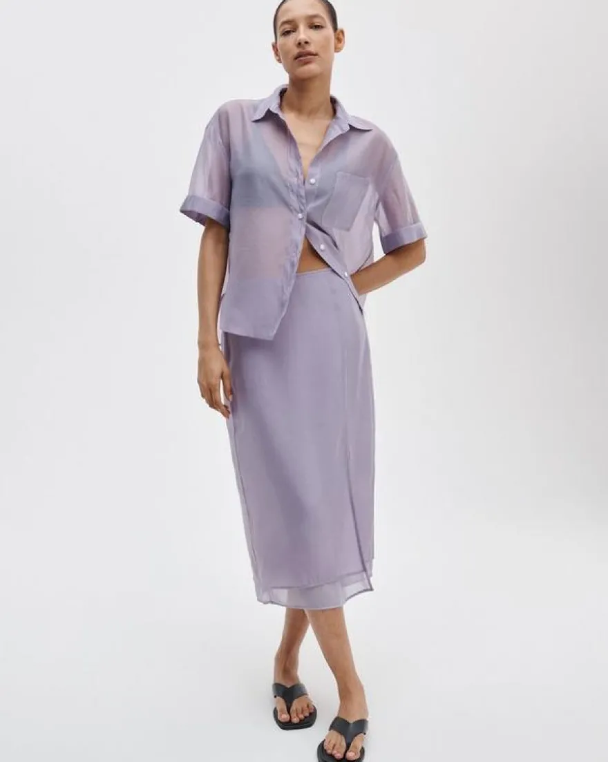 Connie Organza Short-Sleeve Shirt