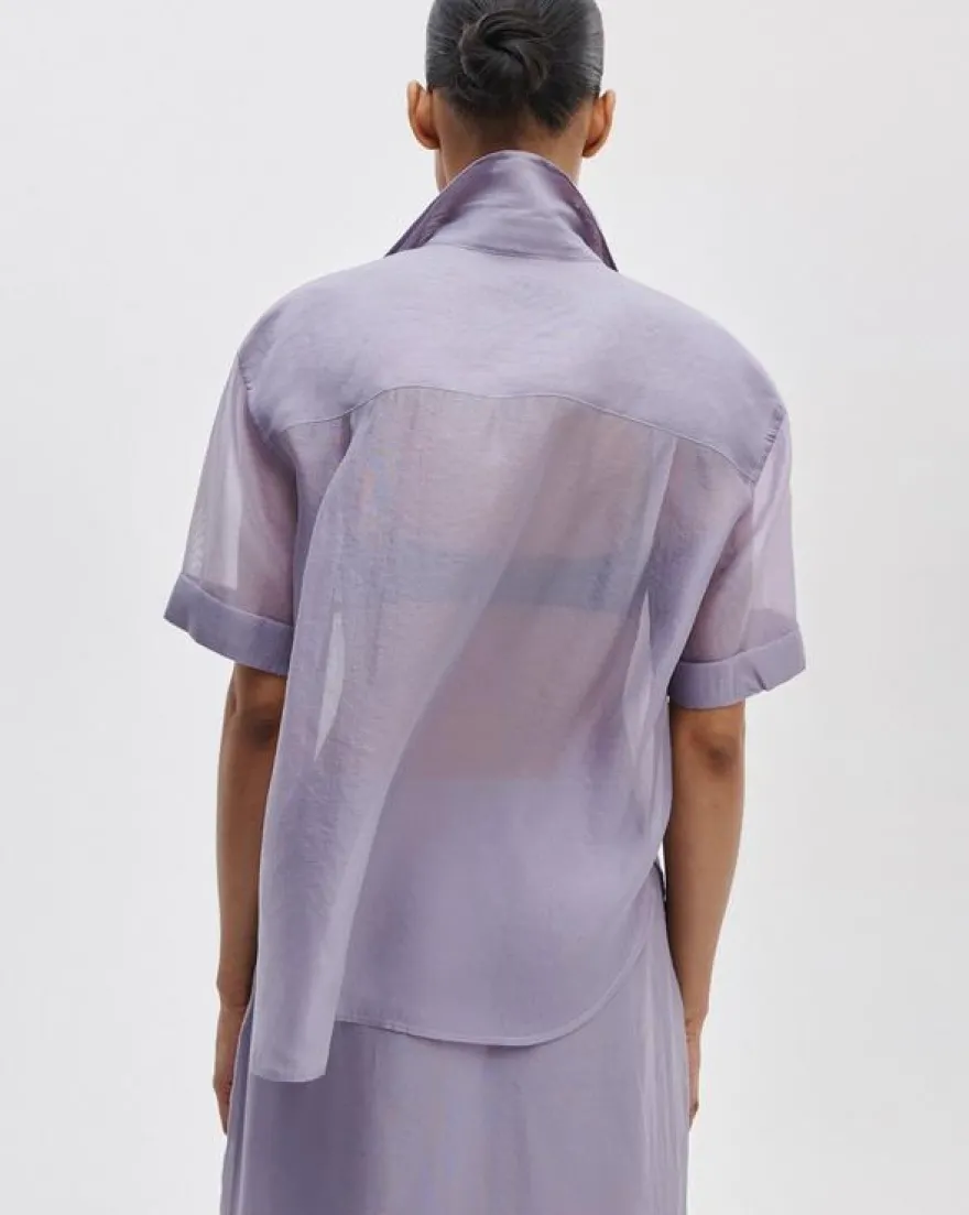 Connie Organza Short-Sleeve Shirt