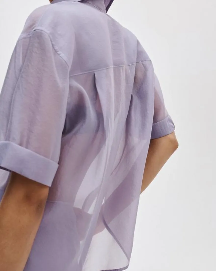 Connie Organza Short-Sleeve Shirt