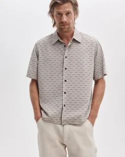 Dalton Short-Sleeve Jacquard Shirt