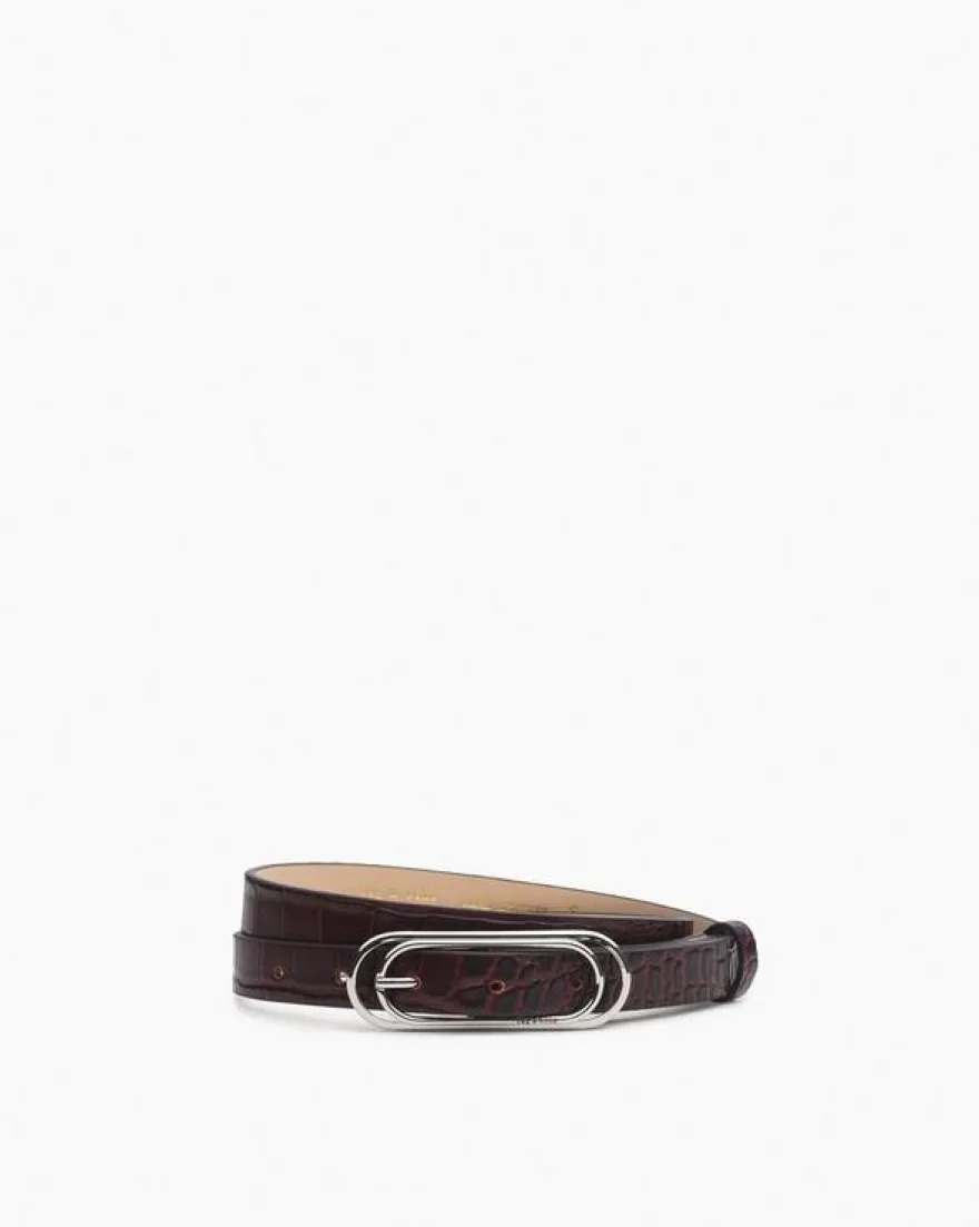 Duo Rounded Rebound Embossed Leather Belt