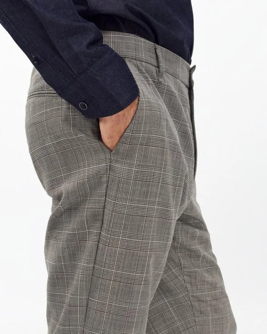 Evan Italian Plaid Wool Trousers