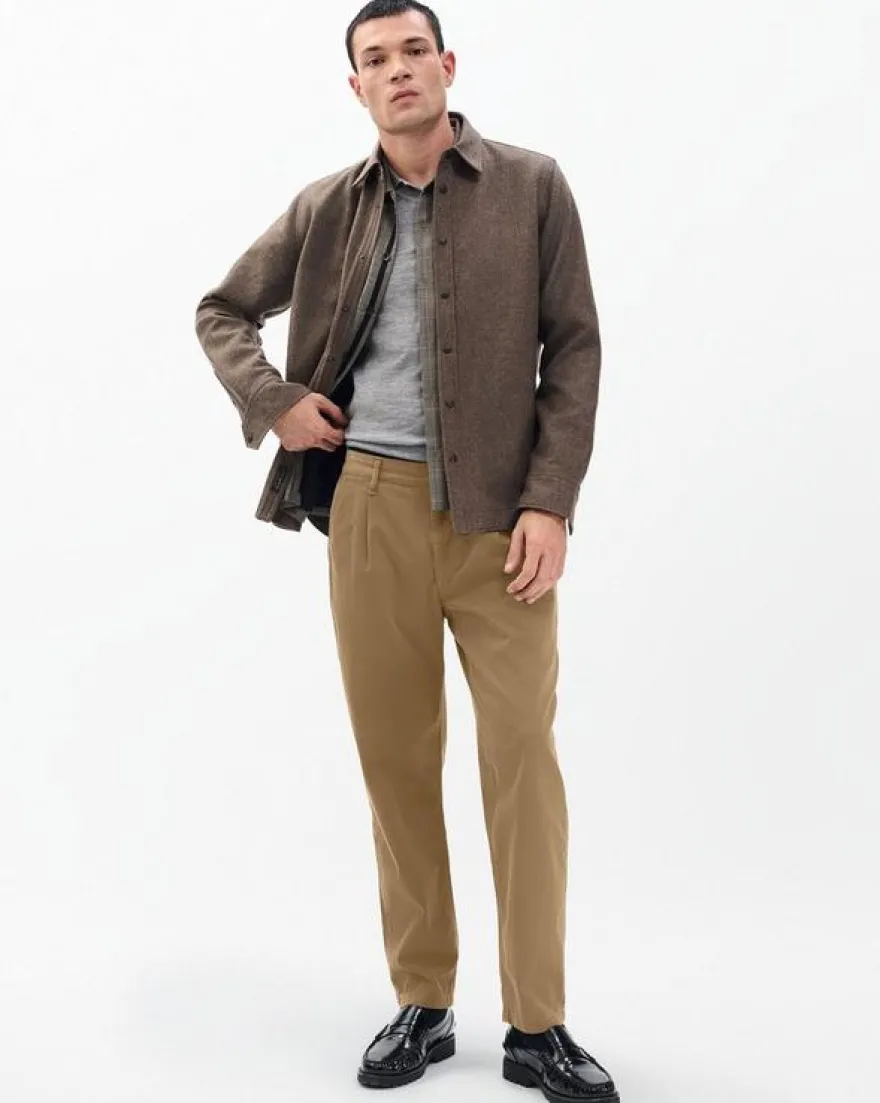 Evan Pleated Stretch Twill Chinos