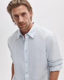 Finch Striped Linen-Cotton Shirt