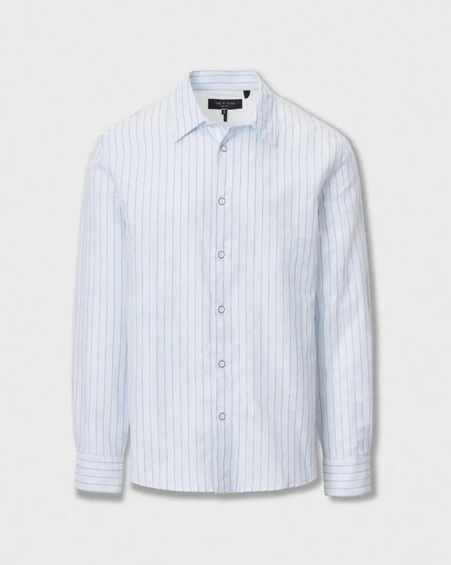 Finch Striped Linen-Cotton Shirt