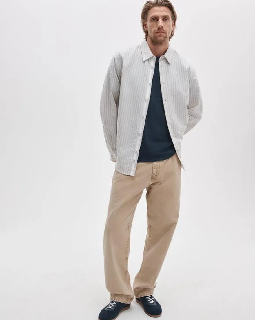 Finch Striped Linen-Cotton Shirt