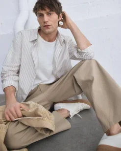 Finch Striped Linen-Cotton Shirt