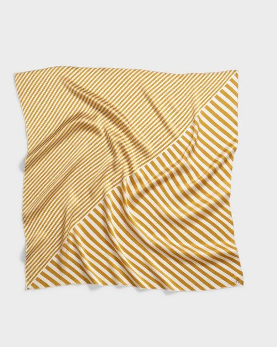 Gia Striped Italian Silk Scarf