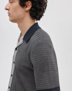 Harvey Contrast-Trim Knit Camp Shirt