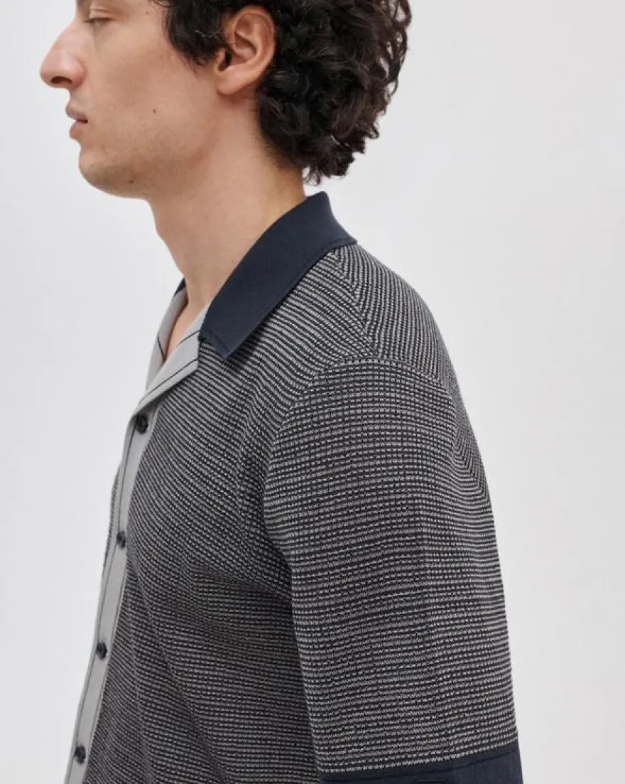 Harvey Contrast-Trim Knit Camp Shirt