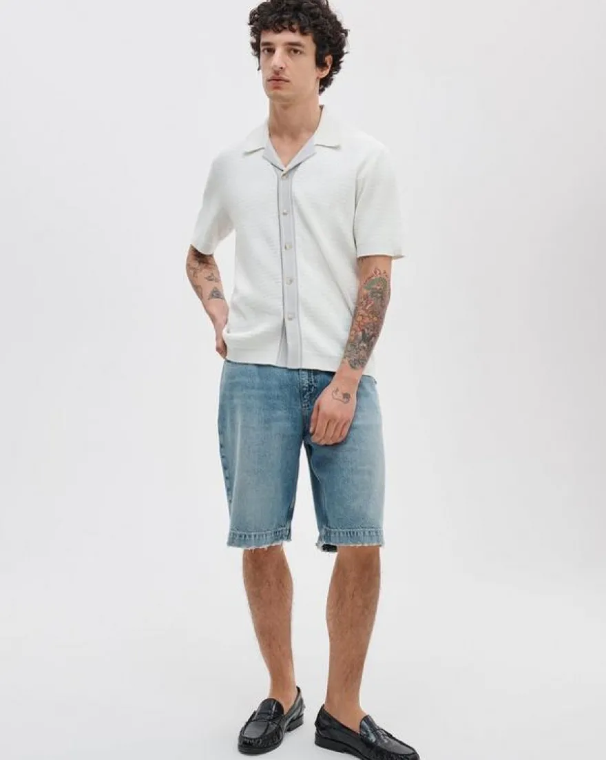 Harvey Contrast-Trim Knit Camp Shirt