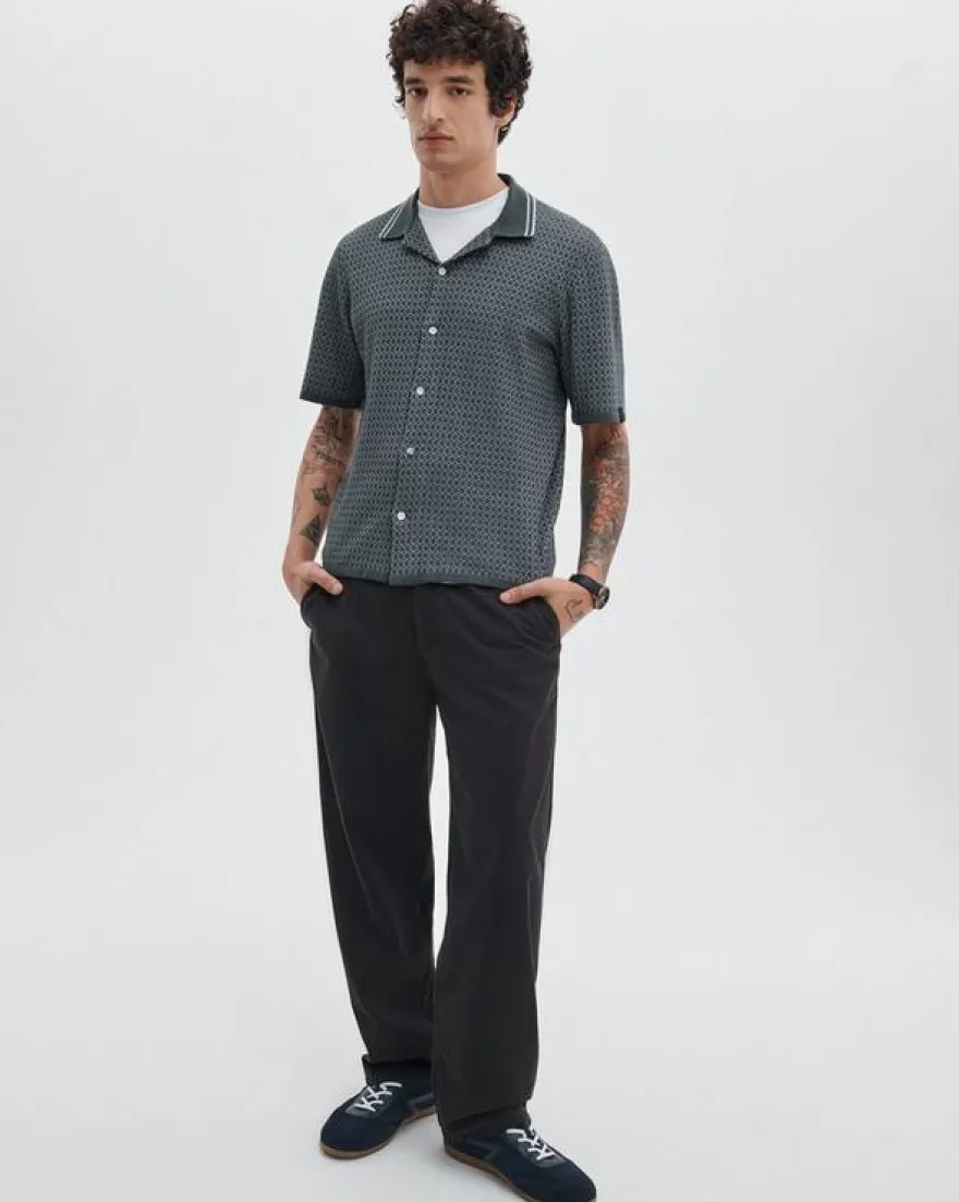 Harvey Cross-Stitch Camp Shirt