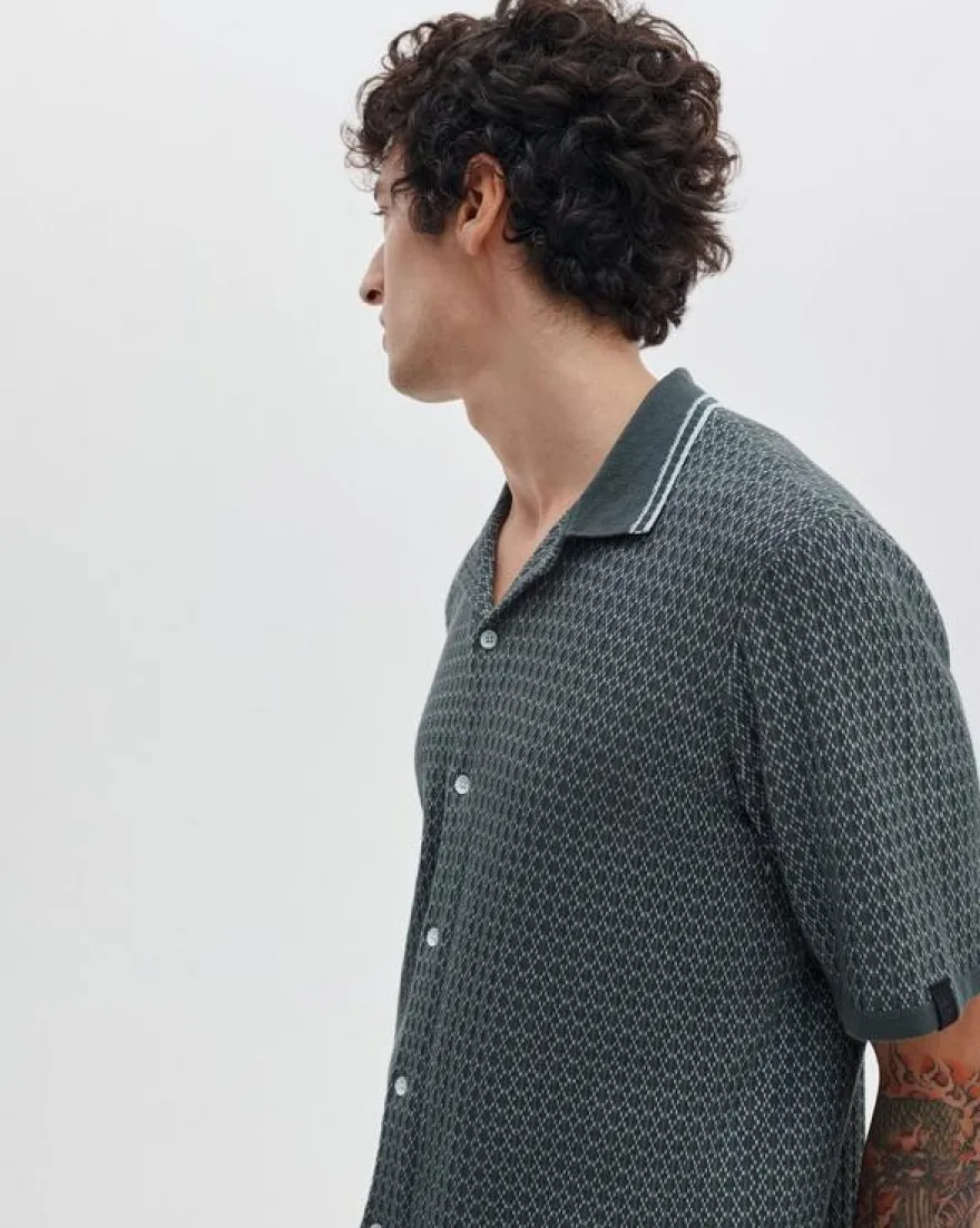 Harvey Cross-Stitch Camp Shirt