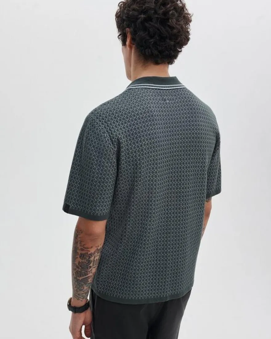 Harvey Cross-Stitch Camp Shirt