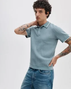 Harvey Rib-Knit Polo Shirt