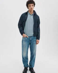 Harvey Rib-Knit Polo Shirt