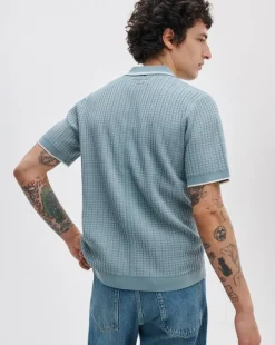 Harvey Rib-Knit Polo Shirt