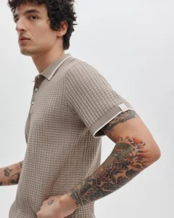 Harvey Rib-Knit Polo Shirt