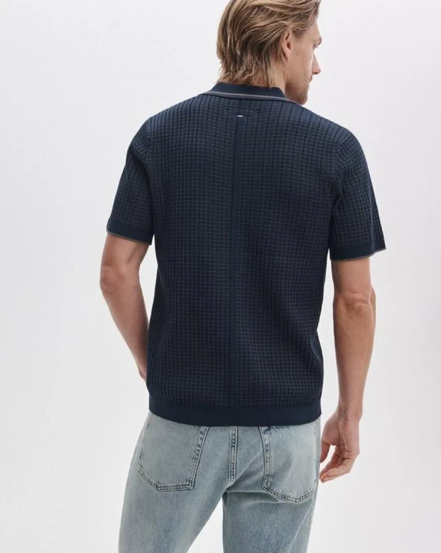 Harvey Rib-Knit Polo Shirt