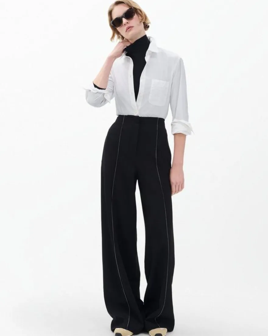 Irina Contrast-Stitch Pants