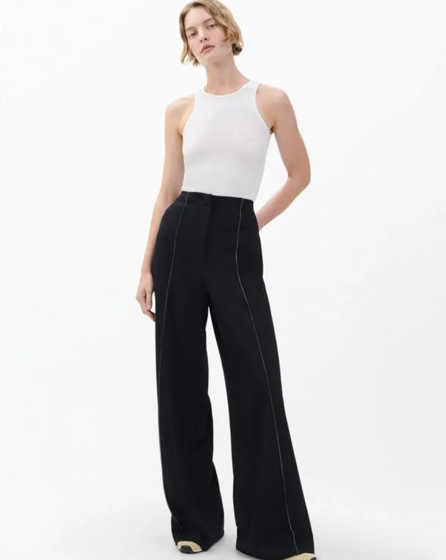 Irina Contrast-Stitch Pants