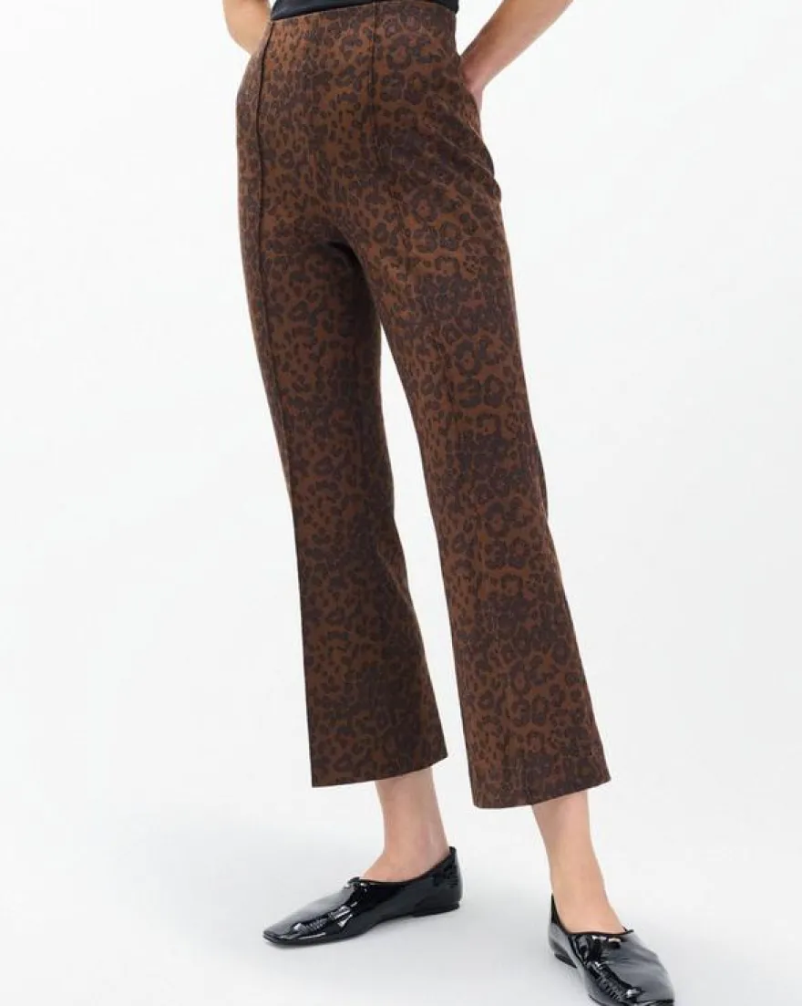 Irina Leopard-Print Kick Flare Pants