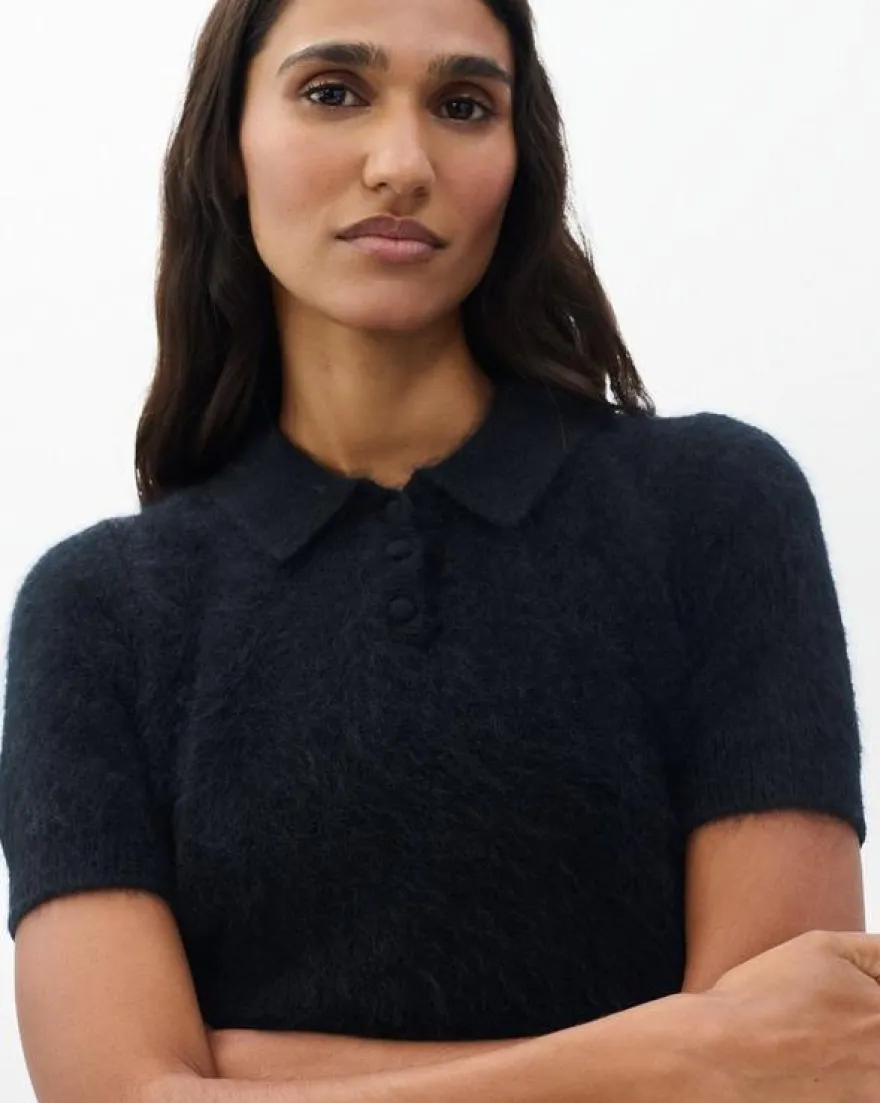 Jada Brushed Cashmere Polo