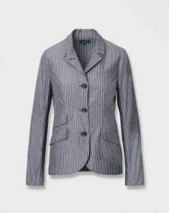 Jennie Striped Poplin Blazer