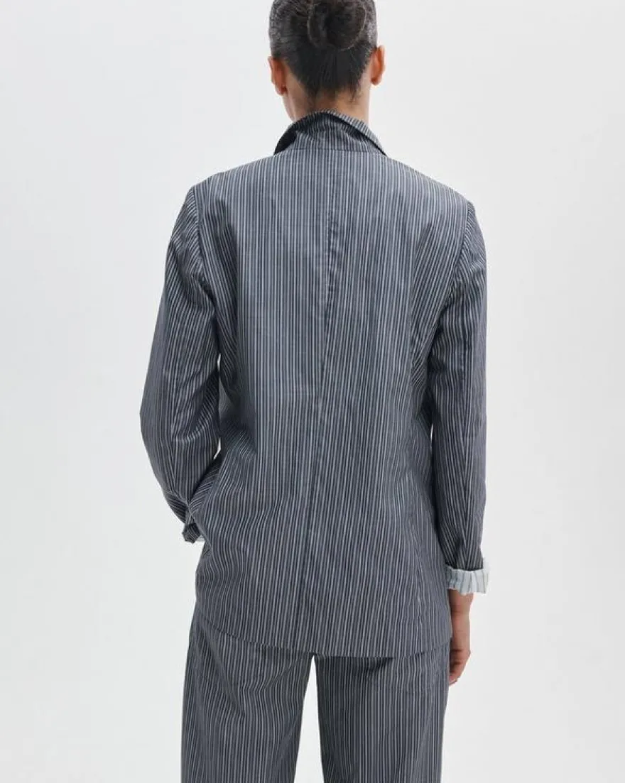 Jennie Striped Poplin Blazer