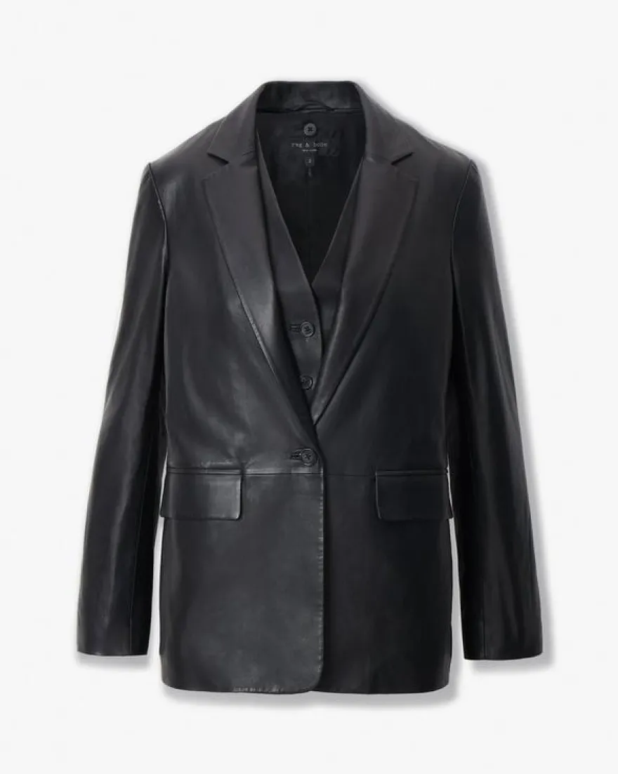Jennifer Leather Two-in-One Blazer