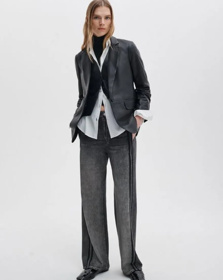 Jennifer Leather Two-in-One Blazer