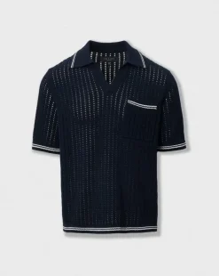 Johnny Collar Crochet Polo Shirt