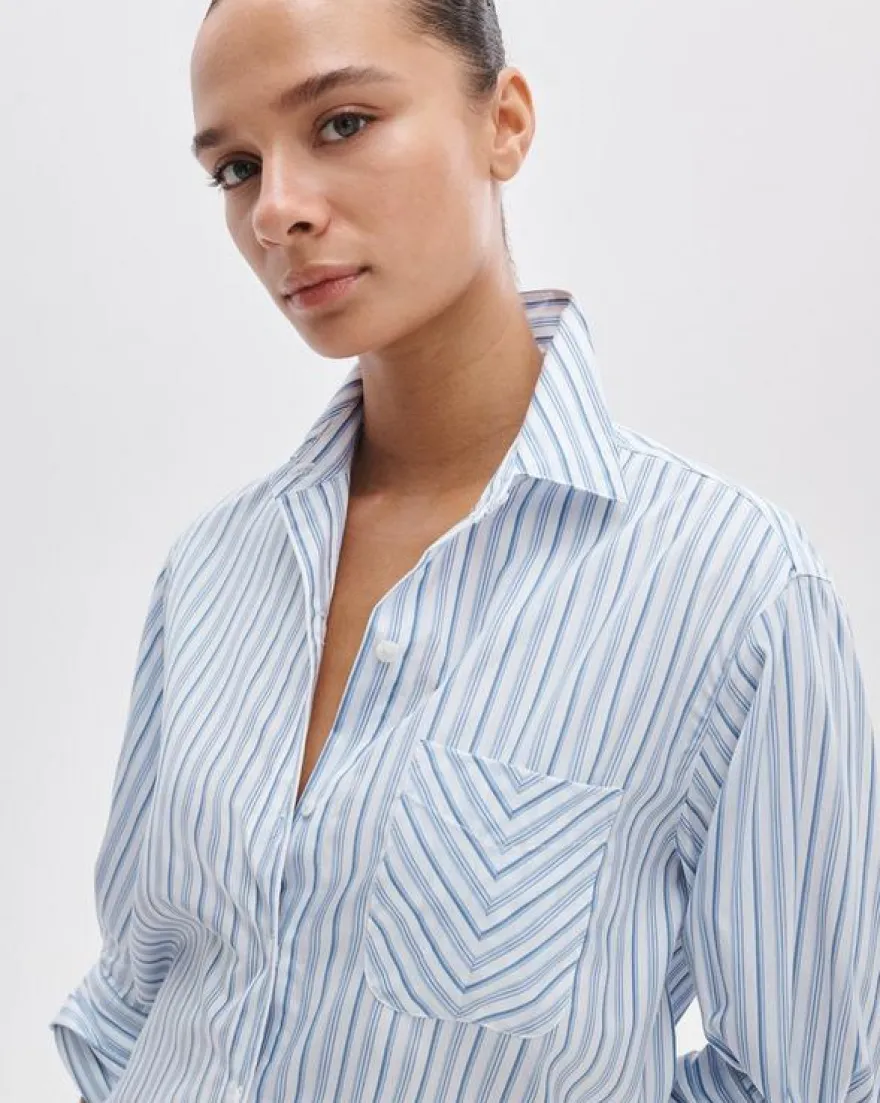 Lucia Striped Poplin Shirt