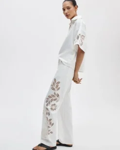Lucy Floral Cutout Denim Shirt