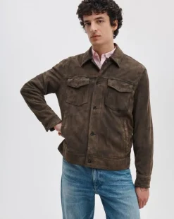 rb Suede Trucker Jacket