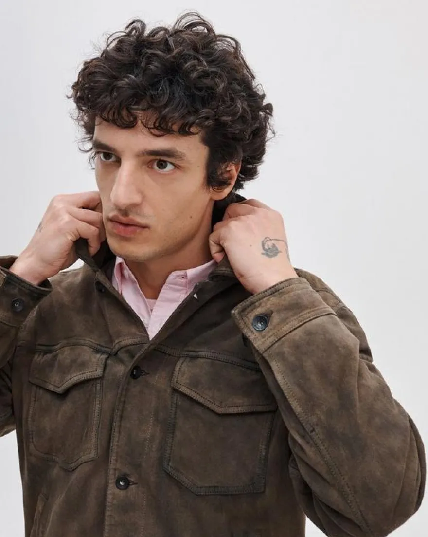 rb Suede Trucker Jacket