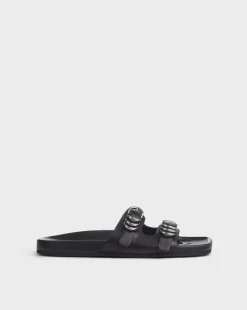 Rue Leather Slides