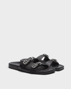 Rue Leather Slides