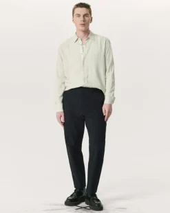 Shift Textured-Stripe Cotton-Silk Trousers