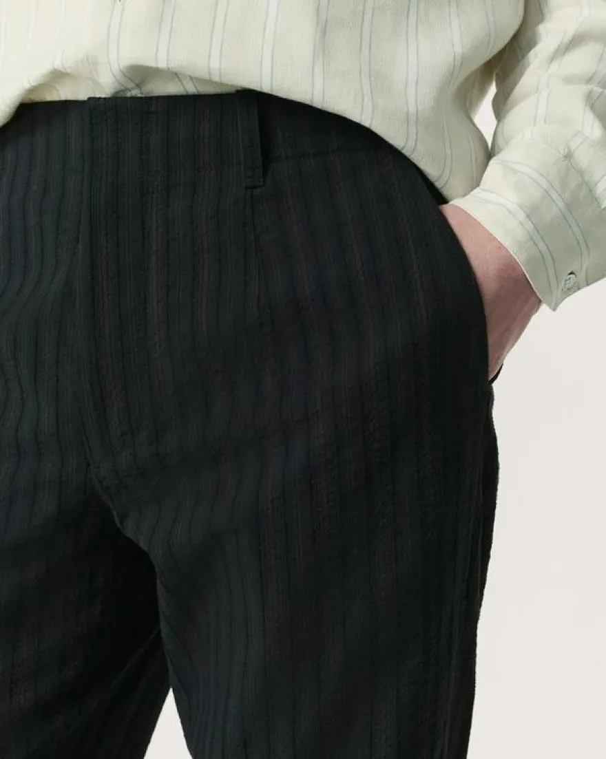 Shift Textured-Stripe Cotton-Silk Trousers