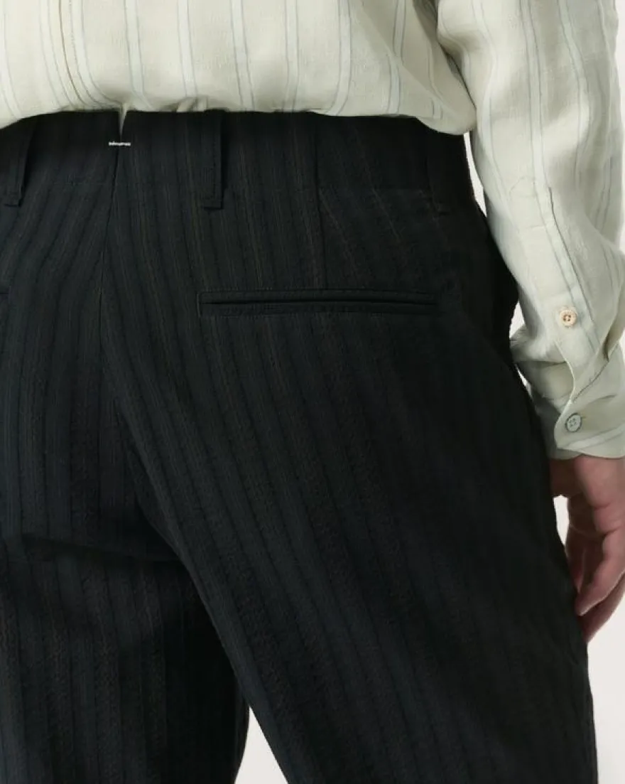 Shift Textured-Stripe Cotton-Silk Trousers