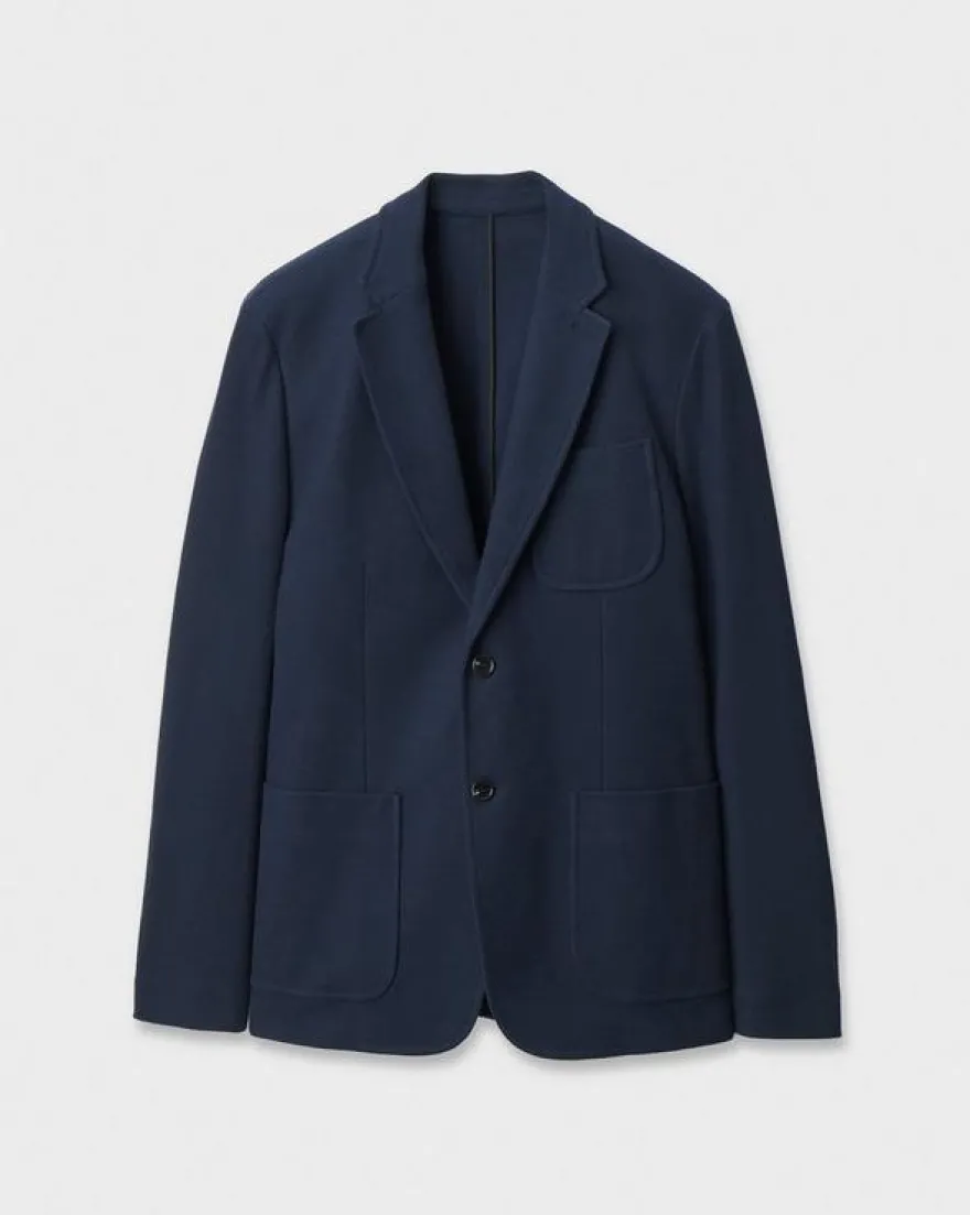 Skeleton Cotton Piqué-Knit Blazer