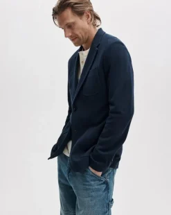 Skeleton Cotton Piqué-Knit Blazer