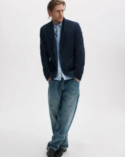 Skeleton Cotton Piqué-Knit Blazer