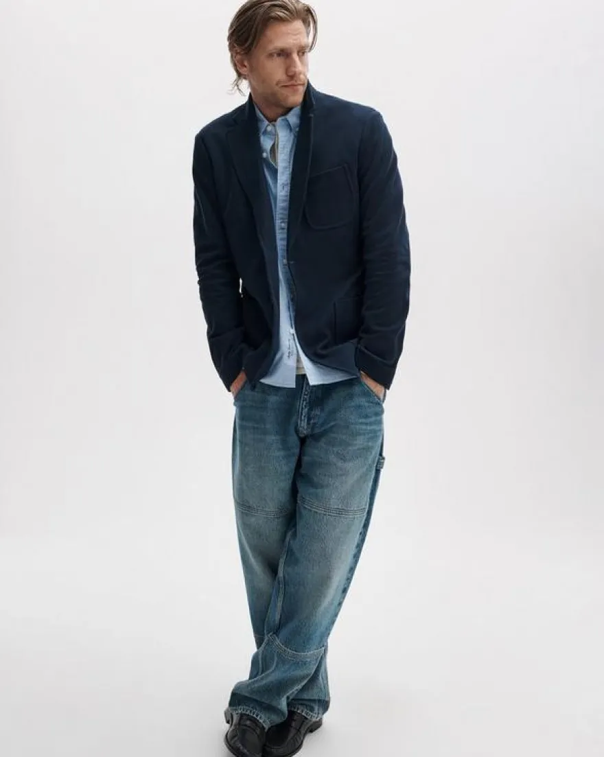 Skeleton Cotton Piqué-Knit Blazer