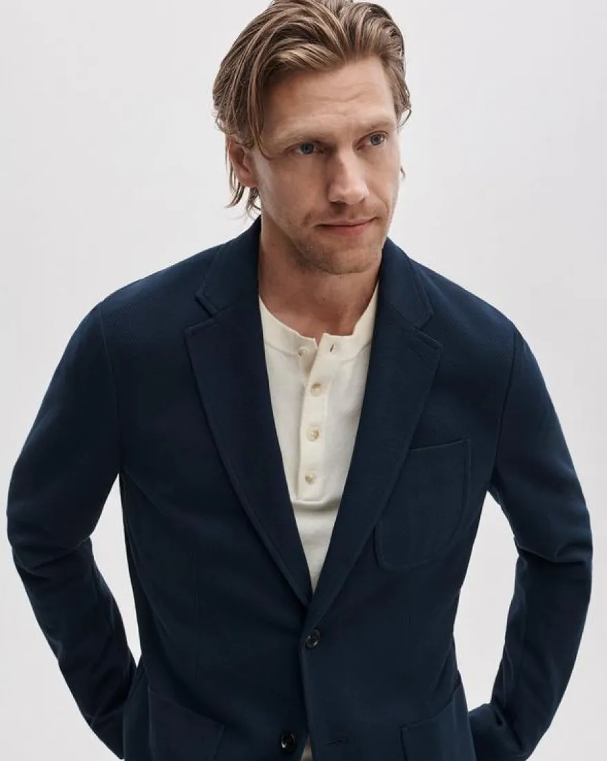 Skeleton Cotton Piqué-Knit Blazer